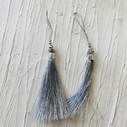 Tassels for Bookmark (2pc) - Silver - tulsiresin
