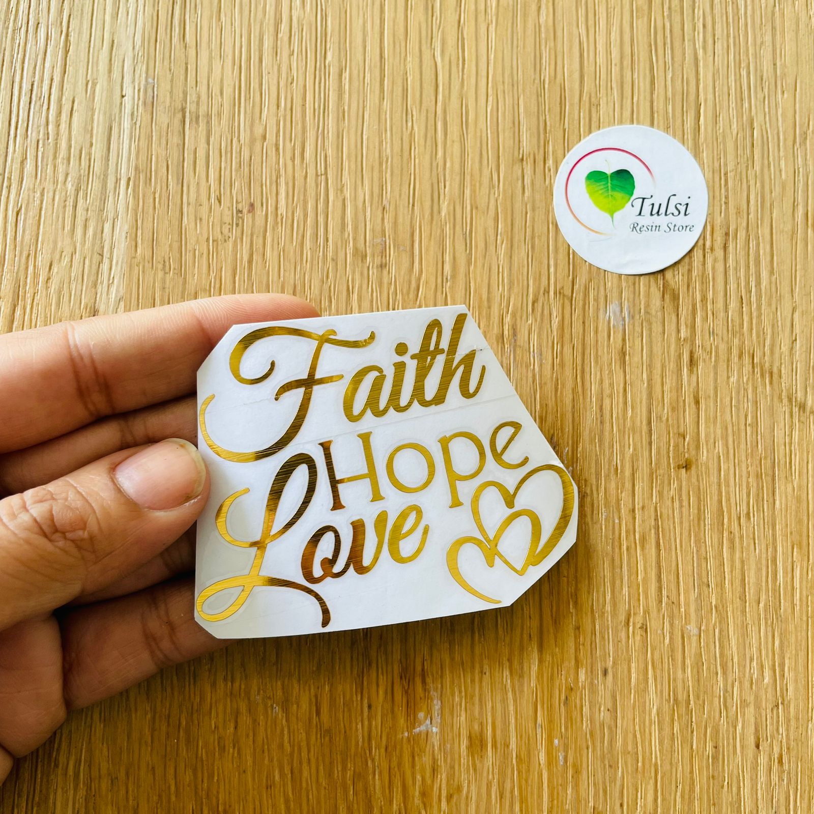 Vinyl Sticker - Faith Hope Love - - Tulsi Resin Store