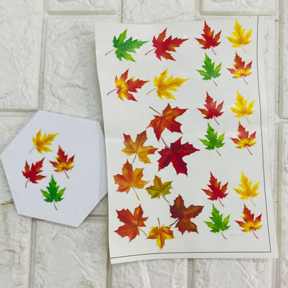 Colourful Maple Leaf Sticker tulsiresin