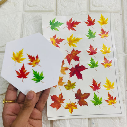 Colourful Maple Leaf Sticker tulsiresin