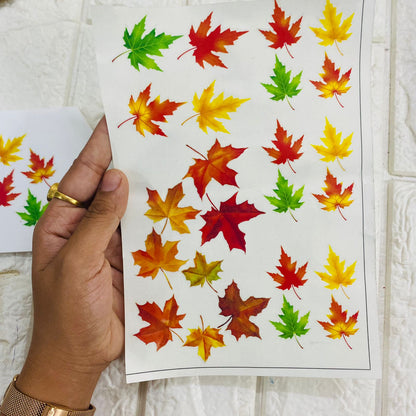 Colourful Maple Leaf Sticker tulsiresin