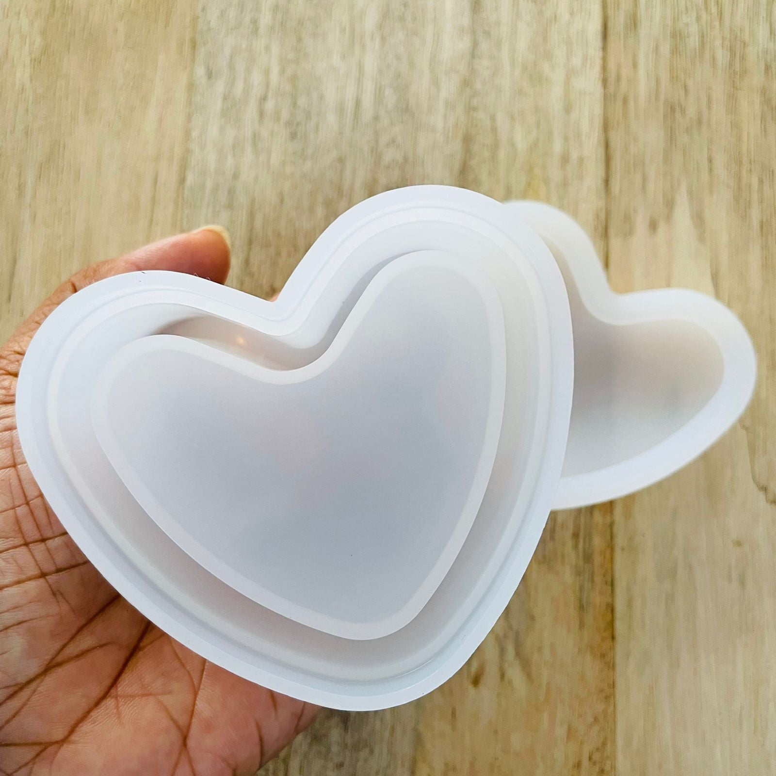 Storage Box Mould (O) - Heart Tulsi Resin Store