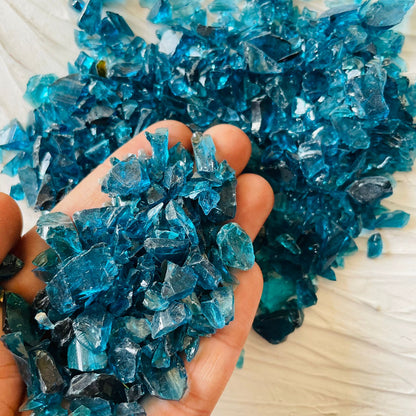 Ocean Blue Crushed Glass Crystal 250 Gram Tulsi Resin Store