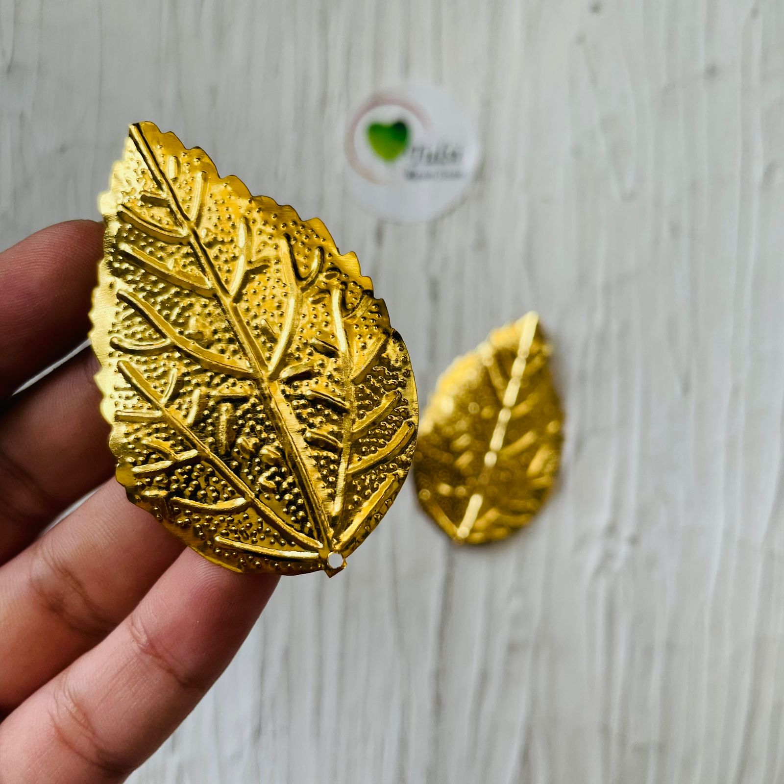 Metal Leaf Charm (D) (2pc)