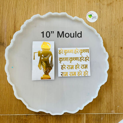 Vinyl Sticker - Big Krishna Mantra With Idol Tulsi Resin Store