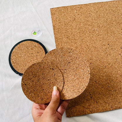3.5" Round Cut Cork Sheet Tulsi Resin Store