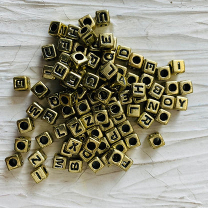 Alphabet Beads Gold tulsiresin