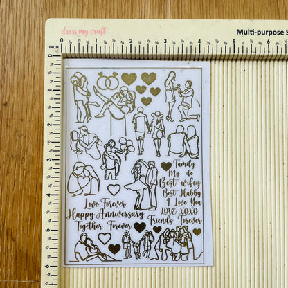 Metal sticker - A6 Line Couple Art (A)