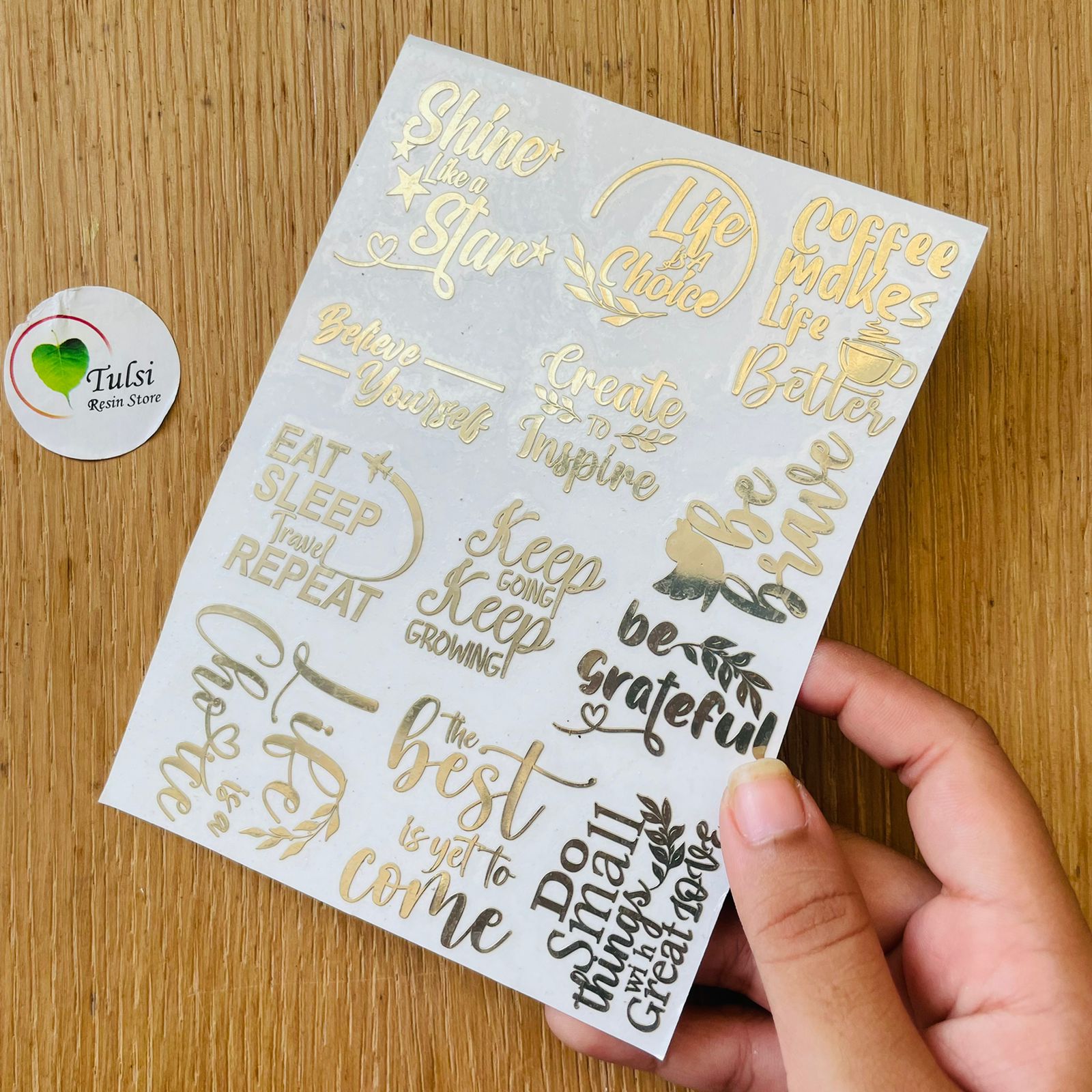 Metal Sticker - A6 Quotes Tulsi Resin Store