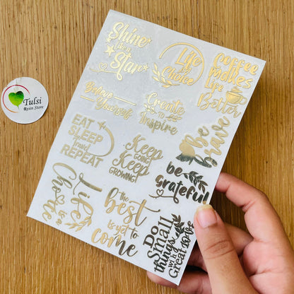 Metal Sticker - A6 Quotes Tulsi Resin Store