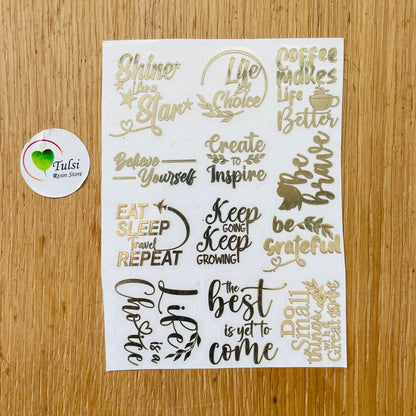Metal Sticker - A6 Quotes Tulsi Resin Store