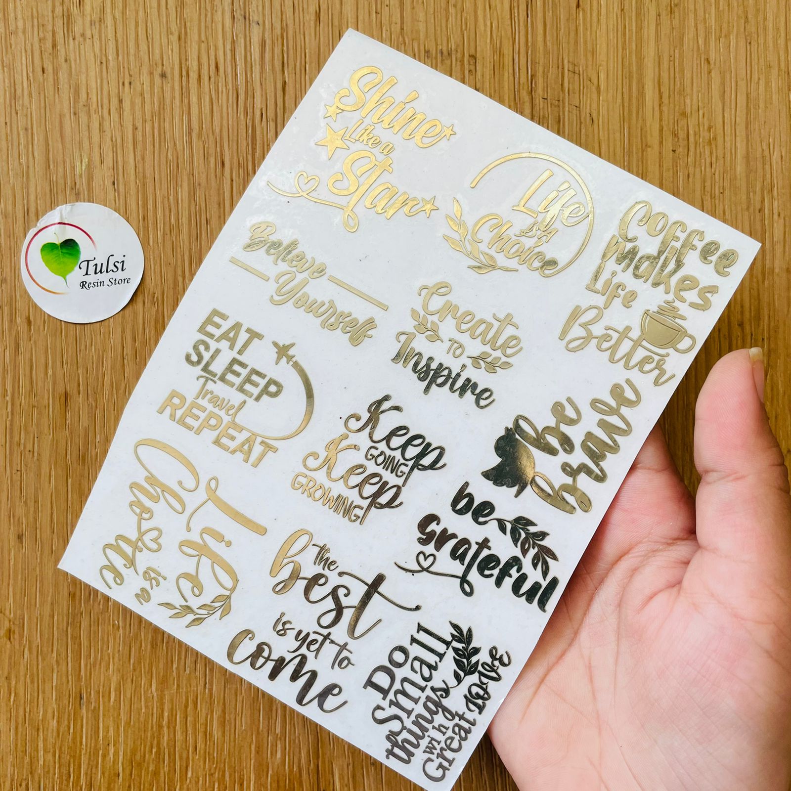 Metal Sticker - A6 Quotes Tulsi Resin Store