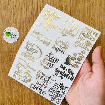 Metal Sticker - A6 Quotes Tulsi Resin Store