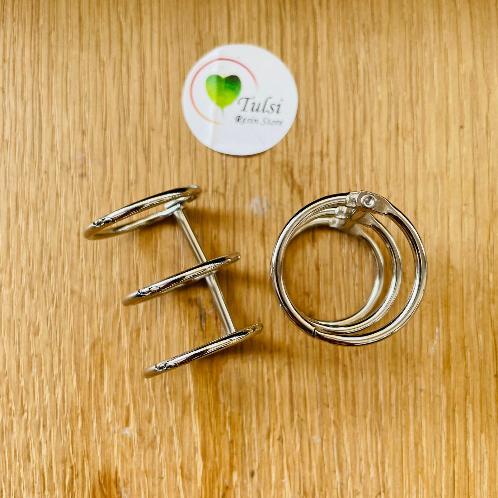 Silver Connected Book Ring - - Tulsi Resin Store